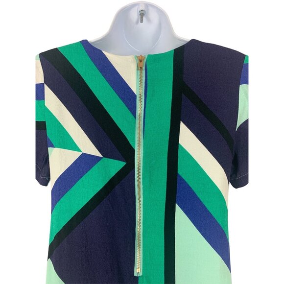 Oliviaceous Womens Shift Dress Multicolor Geometric Print Short Sleeve Small - Picture 5 of 11